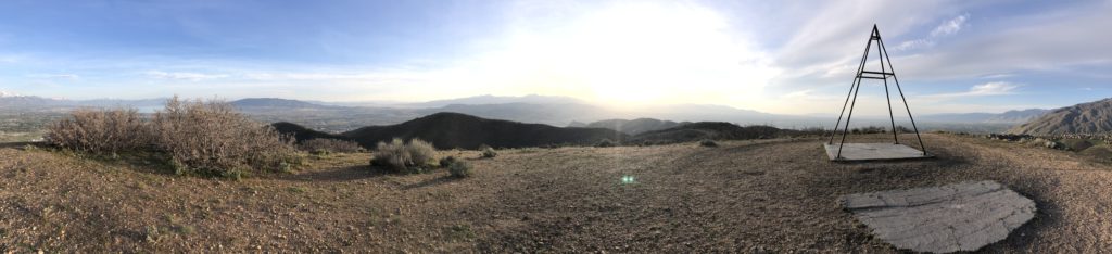 Panoramic view of Salt Lake and Utah Counties from the View Benchmark summit